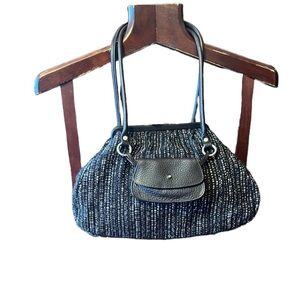 Leather and wool shouder  purse Msiamo
